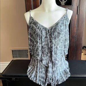 Bailey 44 Gray Pleated Tiered Silk Camisole